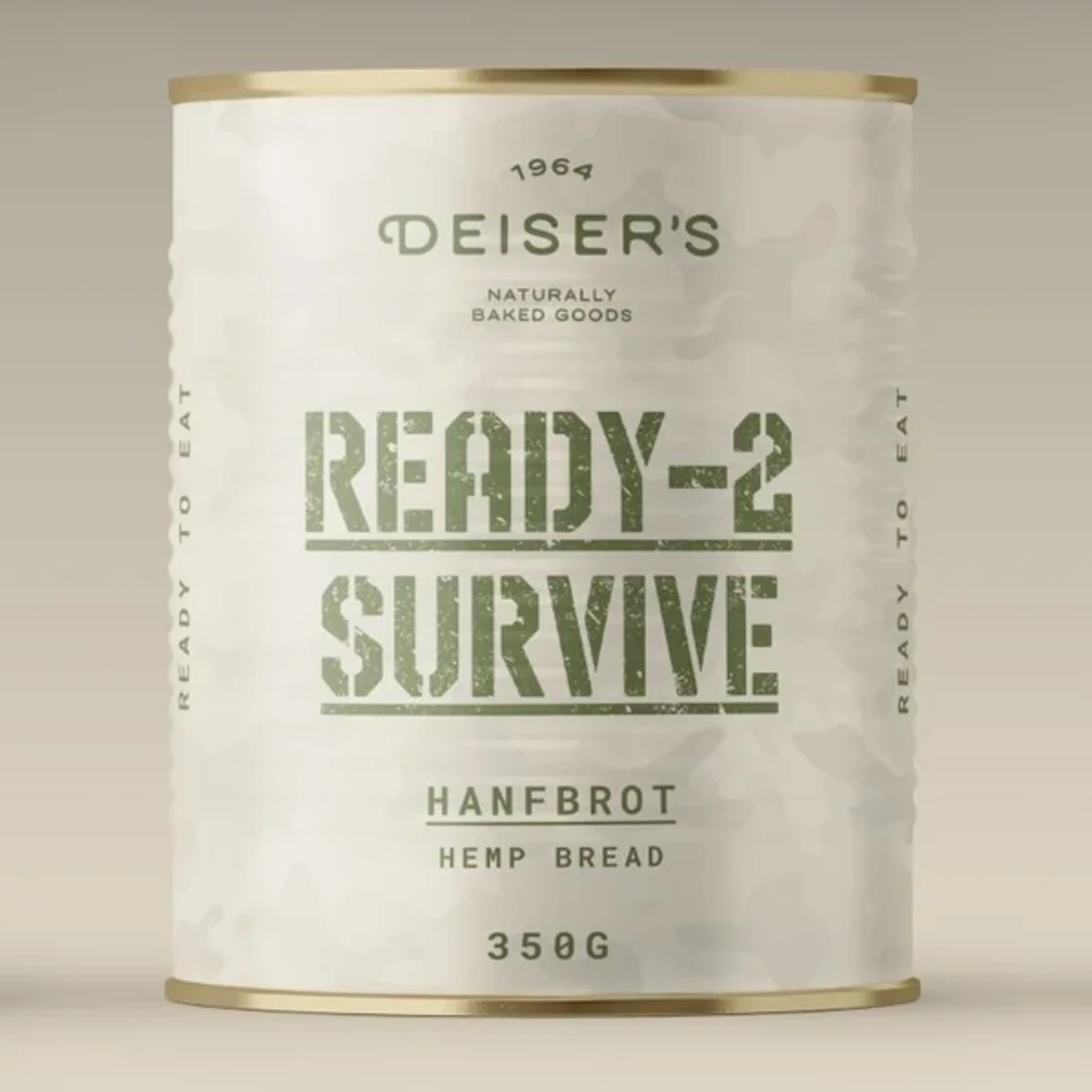 DEISER'S Ready-2-Survive Hanfbrot mit Hanfsamen 350 g – Dosenbrot (6 Stk.)