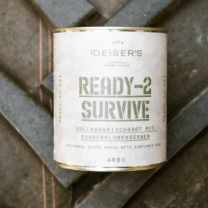 DEISER'S Ready-2-Survive Vollkornmischbrot mit Sonnenblumenkernen 400 g – Dosenbrot (6 Stk.)